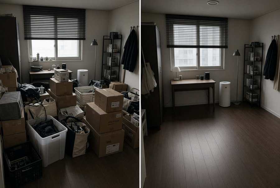 쓰레기집 정리 전후